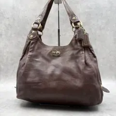 COACH マディソン ショルダーバッグ レザー ブラウン マギー
