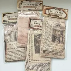 【107】メモ帳 4種 紙もの 素材紙 コラージュ ヴィンテージ まとめ売り