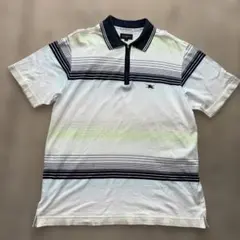 バーバリー ゴルフ ハーフジップ Tシャツ Lサイズ ボーダー | Mercari