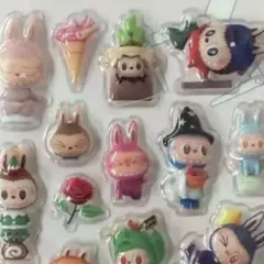 【13】ラブブ　3D立体　ぷくぷく　シール　ステッカー ボンボンドロップ