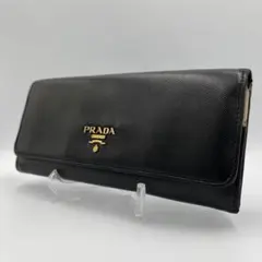 ✨️美品✨️PRADA　長財布　マルチカラー　サフィアーノ　フラップ　ブラックのサムネイル