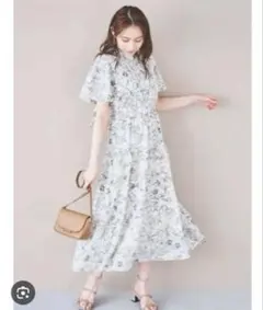 dazzlin バックリボンプリントワンピース