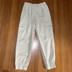 カーゴパンツ ベージュ 裾ゴム仕様