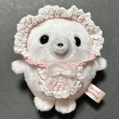 ぬいぐるみ用 スタイ付きフリルボンネット ピンク