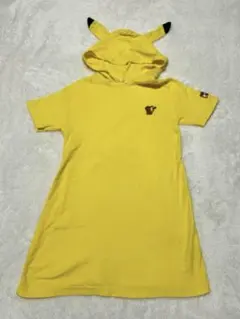 ポケモン　ピカチュウ　コスプレ　なりきり　フード付き半袖ワンピース　120