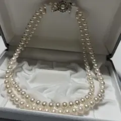 テリ良好✨　あこや真珠 パール ロングネックレス 約6.5-6.7mm シルバー