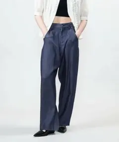フリンジタックデニムパンツ olun - メルカリ