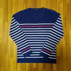 モルガンオム MORGAN HOMME☆ニット セーター ボーダー Lサイズ