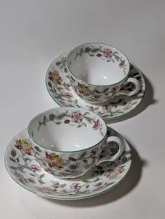 （G!!）ミントン　花柄ティーカップとソーサー 2個セット