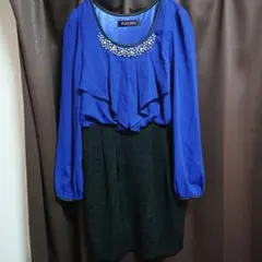 本日限定値下 Mサイズ相当 Pink Mix ビジュー付き ドッキングワンピース