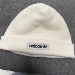 adidas ホワイト ニット帽 OSFW(54-57cm)