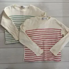 長袖カットソー 130cm ストライプ