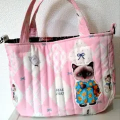 クラウティちゃんアーガイルキルティングトート♡　コヤンイサムチョン　ハンドメイド