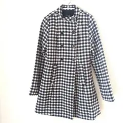 【新品タグ付】clear 千鳥格子 Aラインコート 白黒 秋冬