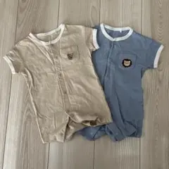 ロンパース2点セット クマ ライオン 60-70サイズ