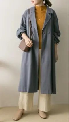 URBAN RESEARCH ブルー ロングトレンチコート