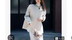 ナチュラルビューティーベーシック　カシミヤブレンドハーフコート