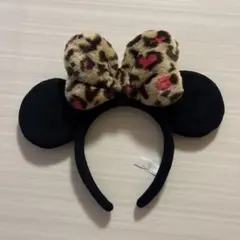 ミニーマウス耳カチューシャ レオパード柄
