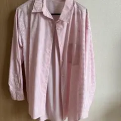 GU ピンクと白のストライプ長袖シャツ未使用