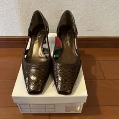 ブラウン クロコダイル風 ハイヒール 5cmのサムネイル