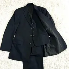 BOSS Hugo Boss 3ピーススーツ ストライプ セットアップ 黒系