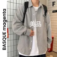 【BASQUE magenta】 オーバーサイズワンポイントストライプ シャツのサムネイル