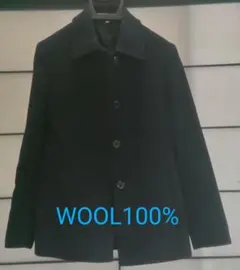 ブラックウールコート　ウール100%