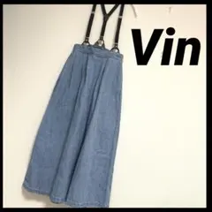 Vin｜ヴァン｜タックワイドパンツ｜デニム｜サスペンダー付き｜スコットクラブ｜M