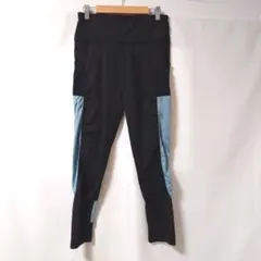 SHEIN　美脚　スポーツレギンス　L黒青ヨガパンツ吸汗速乾スパッツタイツのサムネイル