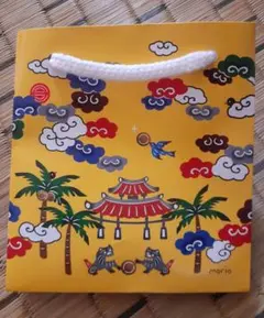激レア！本日発送♪morio デザイン　　 紙袋 黄色 　沖縄 シーサー　首里城