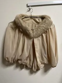 結婚式、パーティー　ボレロ ファー襟付き