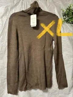 ユニクロXL エクストラファインメリノリブタートルネックセーター　インナー　長袖
