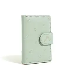 ミントグリーン 肉球エンボス 二つ折り財布