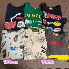 男の子洋服6点セットトミカ　プラレール　ダダンダン　ロンT 100cm 90cm
