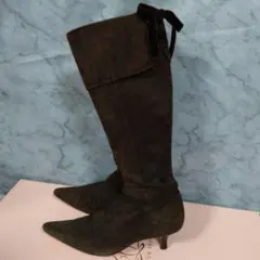 レベッカテイラー　スエード ロングブーツ ダークブラウン22cm