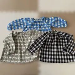 スモック3点セット　長袖　綿100% 80cm ループ付