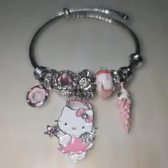 ハローキティ　ブレスレット　ピンク　未使用　フリーサイズ