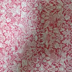 LIBERTY プリント生地 鳥と花柄 レッド 2m　リバティージャパン