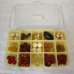 ハンドメイド用ビーズセット 茶系収納ケース付き⑤E71