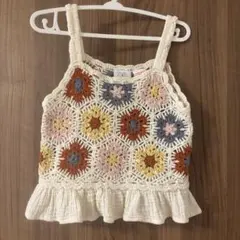 ZARA クロシェニットトップス