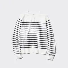 ユニクロUVカットボーダークルーネックカーディガン Lサイズ