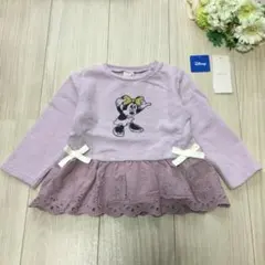 プティマイン Disney 裏起毛 ミニーマウスフリルつきペプラム チュニック