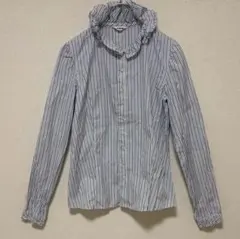 ZUCCA ストライプ柄 フリルシャツ Mサイズ