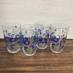 佐々木硝子　花柄　4個セット　レトロ