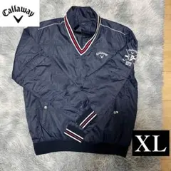 キャロウェイ 中綿4WAYスニード ネイビー×黒 袖着脱可 ブルゾン メンズXL