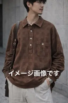 YVES SAINT LAURENT 総柄 茶　YSL刺繍 イヴサンローラン