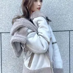 EMODA ダブルカラーフェイクムートンブルゾン