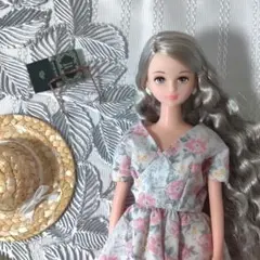 ジェニーフレンド ピンク×水色の爽やかな花柄カシュクールワンピースドレス