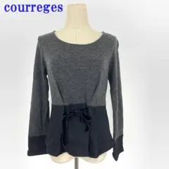 クレージュ 長袖チュニック カットソー グレー ウール100％ 38 C4882