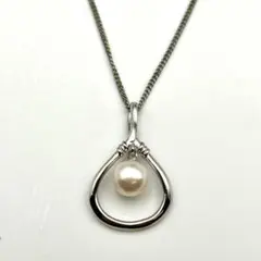 本真珠 アコヤ パール ネックレス 7.4mm シルバー刻印